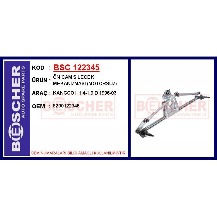 BESCHER SİLECEK MEKANİZMASI ÖN MOTORSUZ RENAULT KANGOO I 97> (8200122345)