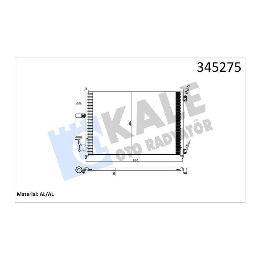 KALE RADYATOR KLİMA KONDENSERİ NISSAN X-TRAİL DİZEL-BENZİN 07 642X388X16 OTO.-MEK. AL/AL (92100JG000)