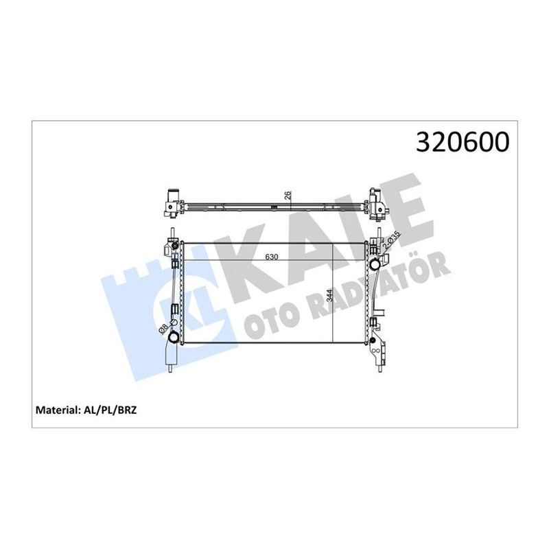 KALE RADYATOR RADYATÖR PEUGEOT BIPPER-CITROEN NEMO-FIAT FIORINO 1.3-1.4 HDI 08 (1330.T9)