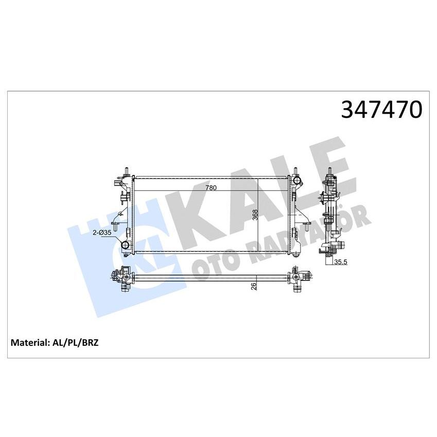 KALE RADYATOR SU RADYATÖRÜ FIAT DUCATO 2.3D 06 > MT BRAZING 780X368X26 3062308080 (1349196080)