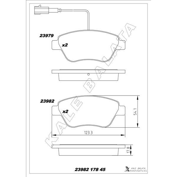 KALE BALATA ÖN BALATA DOBLO 1.3-1.6-1.9 JTD 02 > FIORINO 1.3-1.4 MTJ 08 > FIAT 500 1.4 07 > (7364636)