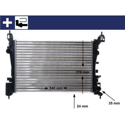 MAHLE MOTOR SU RADYATÖRÜ OPEL CORSA D-CORSA E 1.2-1.4 A12XER A12XEL B12XEL A14XER B14XER 11 540X378X23 (1300312)