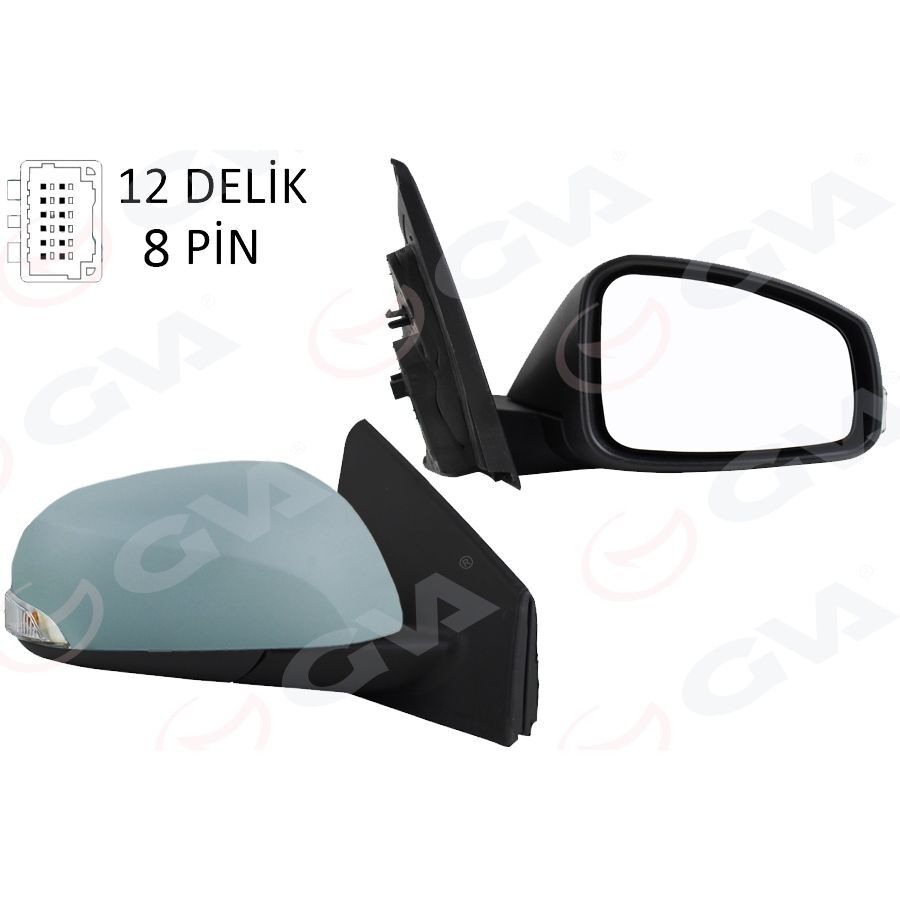 GVA DIŞ DİKİZ AYNASI SAĞ MEGANE-FLUENCE 08> ELEKTRİKLİ ISITMALI SİNYALLİ KATLANIR ASTARLI KONVEKS 8 FİŞ VM-6138EBR (963010192R)