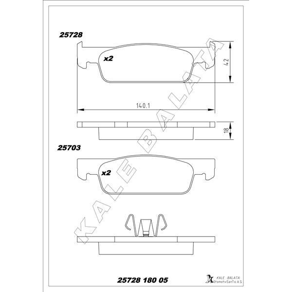 KALE BALATA ÖN FREN BALATA RENAULT CLIO IV 12> DACIA LOGAN II 12> SANDERO II 12> (410602581R)