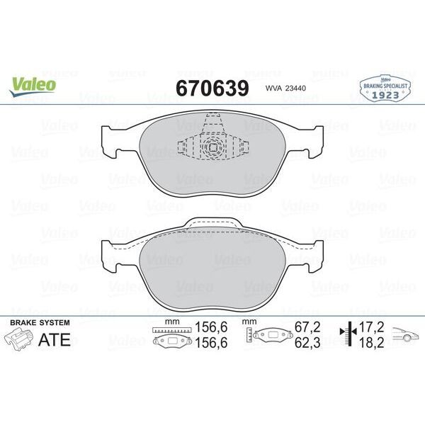 VALEO ON FREN BALATASI CONNECT 1.8TDCI 02 14 (2T142K021A2C)