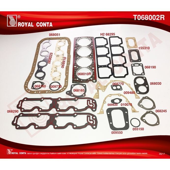 ROYAL MOTOR TAKIM CONTA SÜPER KEÇESİZ TMPR 2.0 159 A5.046 - 159 A6.046 (5893330)