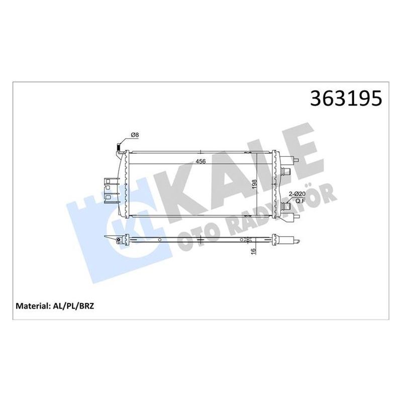 KALE RADYATOR RENAULT SCENIC IV GRAND SCENIC IV 1.5DCI 16 MT ARA SOĞUTUCU BRAZING 456X198X16 SU RADYATÖR (214100992R)