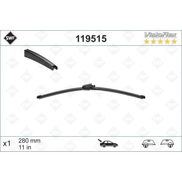 VALEO SWF VISIOFLEX FLAT BLADE X1 280 MM ARKA VW PASSAT 6 VARIANT 05 - POLO 5 TDI/ GTI LTD EDITIO (3C9955425)
