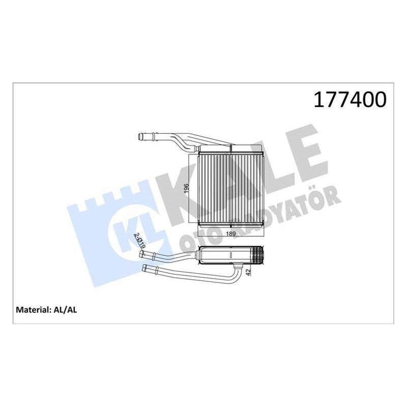 KALE RADYATOR KALORİFER RADYATÖRÜ FOCUS-TOURNEO CONNECT 1.6 16V-1.8 16V-1.8 TDI 207X196X27 2 SIRA ALB (1062254)