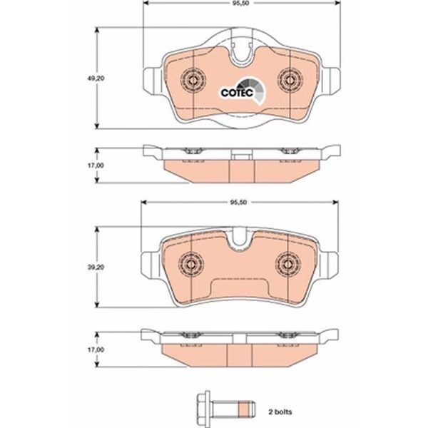 TRW FREN BALATASI ARKA MINI R55 R56 R57 R58 R59 (34216778327)