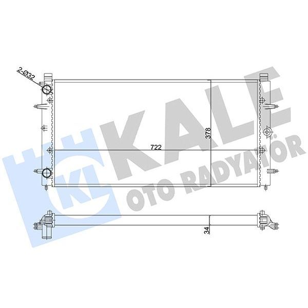 KALE RADYATOR SU RADYATÖRÜ VW TRANSPORTER IV 1.8 1.9D-TD 2.4 2.5TDI 92-03 MT AC NAC MEKANİK 722X378X32 701121253K-701121253M (701121253D)