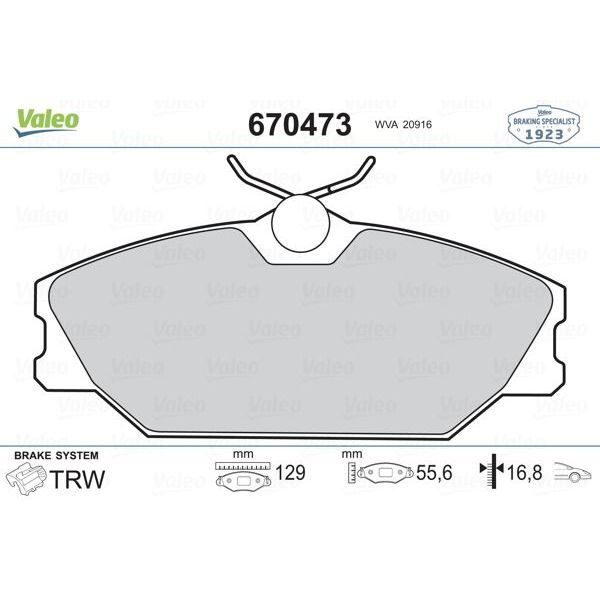 VALEO ÖN FREN BALATASI RENAULT MEGANE 99 LAGUNA 95 SCENIC 99 LOGAN 06 SAFRANE 96 00 (410607125R)