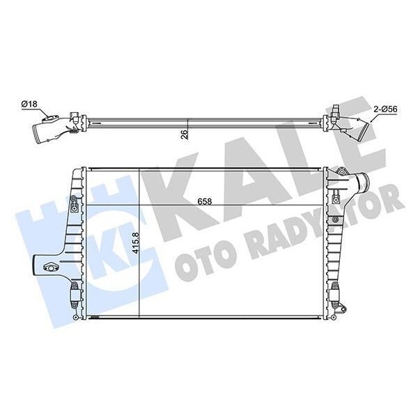 KALE RADYATOR İNTERCOOLER A3-A6-TT2.5 TDI 01 04 (4B0145805A)