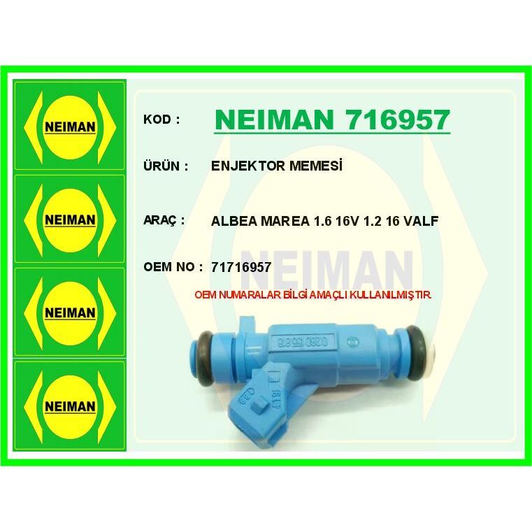 BESCHER ENJEKTOR MEMESİ ALBEA MAREA 1.6 16V 1.2 16 VALF (71716957)
