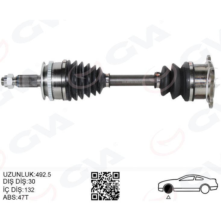 GVA KOMPLE AKS SAĞ MITSUBISHI L200 30 X 592.5 X 28 2.5L 4D56 DI-D TDI EURO4 CR 4X4 KB4T 07-10 (3815A308)