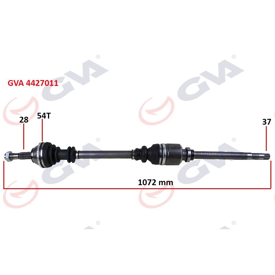 GVA KOMPLE AKS SAĞ DUCATO-BOXER-JUMPER 2.5 D 94-02 14Q ABS Lİ 54DİŞ 1072MM (3273.CJ)