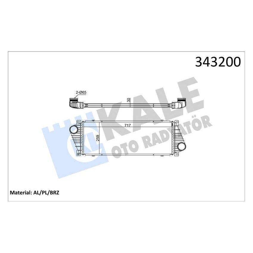 KALE RADYATOR TURBOSARJ RADYATORU MERCEDES SPRINTER B901 B905 . VW LT 28-35-46 (2D0145805)