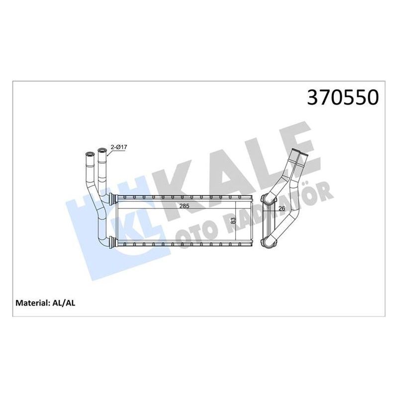 KALE RADYATOR KALORİFER RADYATÖRÜ MITSUBISHI CANTER FUSO 3.0L 4P10 EURO5 TFA35. TFA35L. TFB75. TFB75L. TFB85. TFB8 5L. FEB91 12-17- ALEMİNYUM (MK583351)