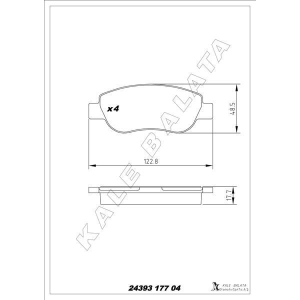 KALE BALATA ÖN BALATA FIAT PALIO 96> 1.2 1.4 RENAULT MEGANE II 02> SCENIC II 02> 1.4 1.5DCI (77363782)