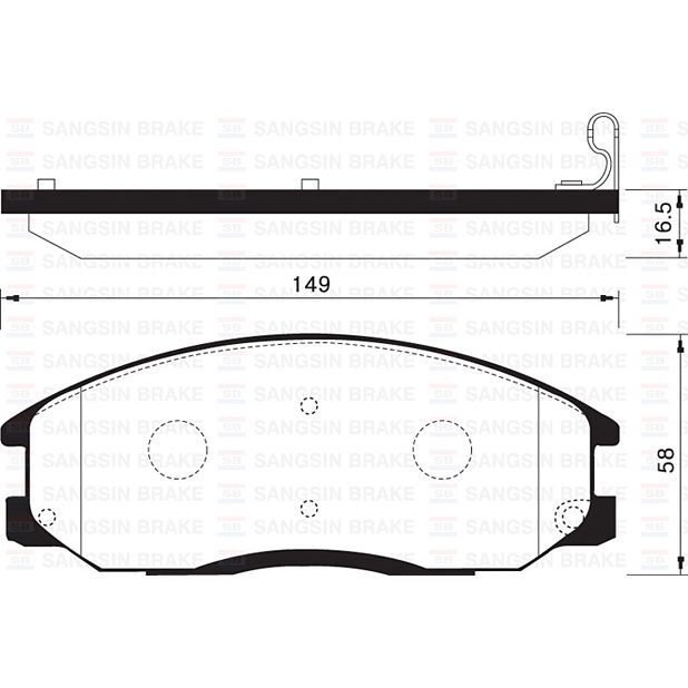 SANGSIN ÖN FREN BALATA HYUNDAI STAREX 2.5L D4CB LİBERO 01- / H-1 2.5L D4CB CRDI 140HP 06- / SANTAFE 2.0L D4EA CRDI 01-05 (5810147A00)
