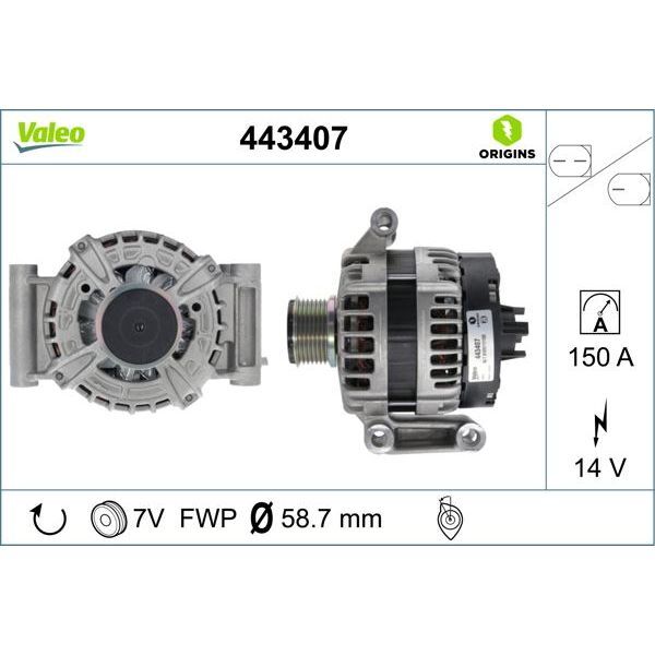 VALEO ALTERNATOR 12V 150A TRANSIT V348-V347 2.2 TDCI 11 14 TRANSIT V363 14 17 RANGER 2.2 TKE 11 (1889372)
