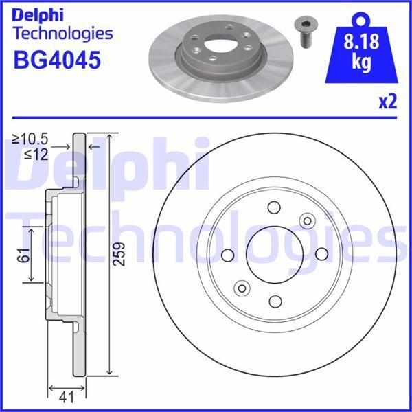 DELPHI ÖN FREN DİSKİ RENAULT SYMBOL II 08> SYMBOL III 13> TWINGO I 96> DACIA LOGAN 06> LOGAN II MCV 12> SANDERO 08> SANDERO II 13> 259X12 4 DELİK (402065236R)
