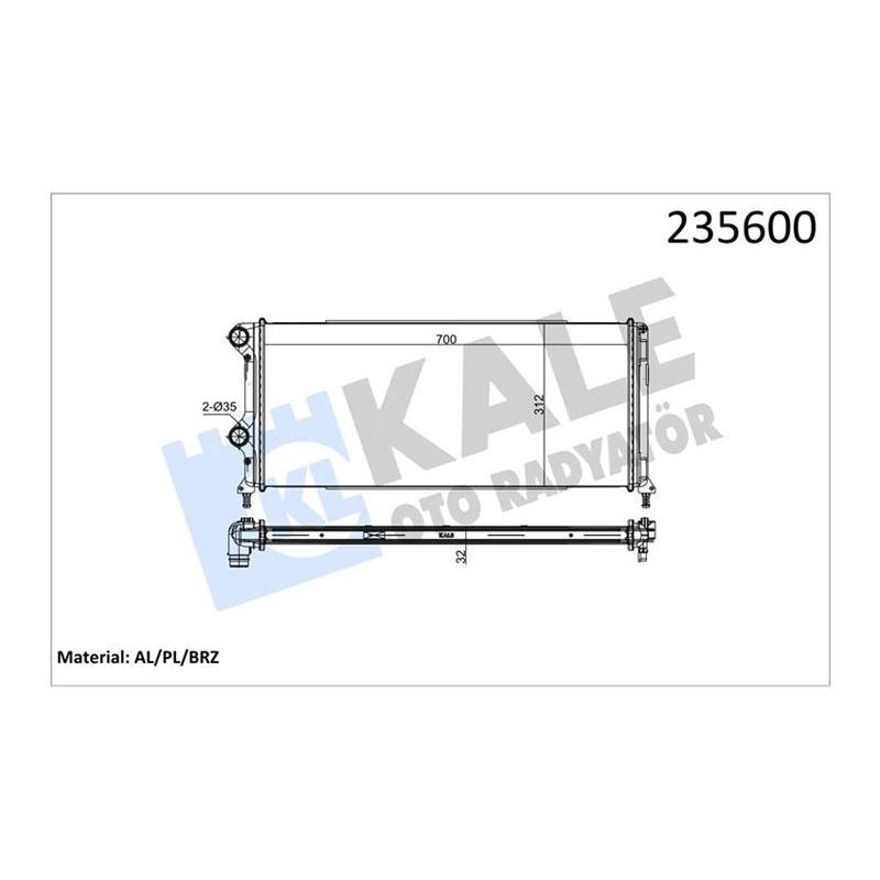 KALE RADYATOR RADYATÖR DOBLO 1.9 JTD-1.3MTJ MEK AC KLİMASIZ 700X305X38 1 SIRA ALB SİSTEM -46807378 (51779233)