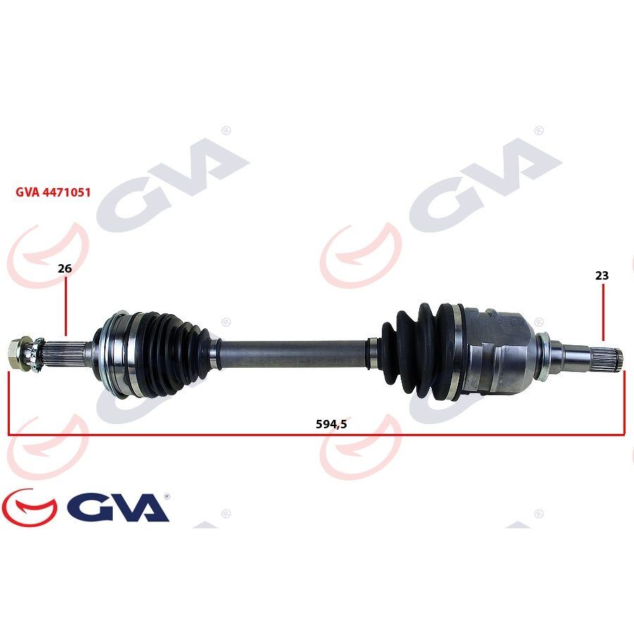 GVA KOMPLE AKS SOL TOYOTA COROLLA 1.6L 4A-FE AE101 AE111 92-00 / 1.3L 2E EE100 EE111 94-00 ABS SİZ ARAÇLAR İÇİN 26X23 KOMPLE BOY 599.5MM (4342020111)