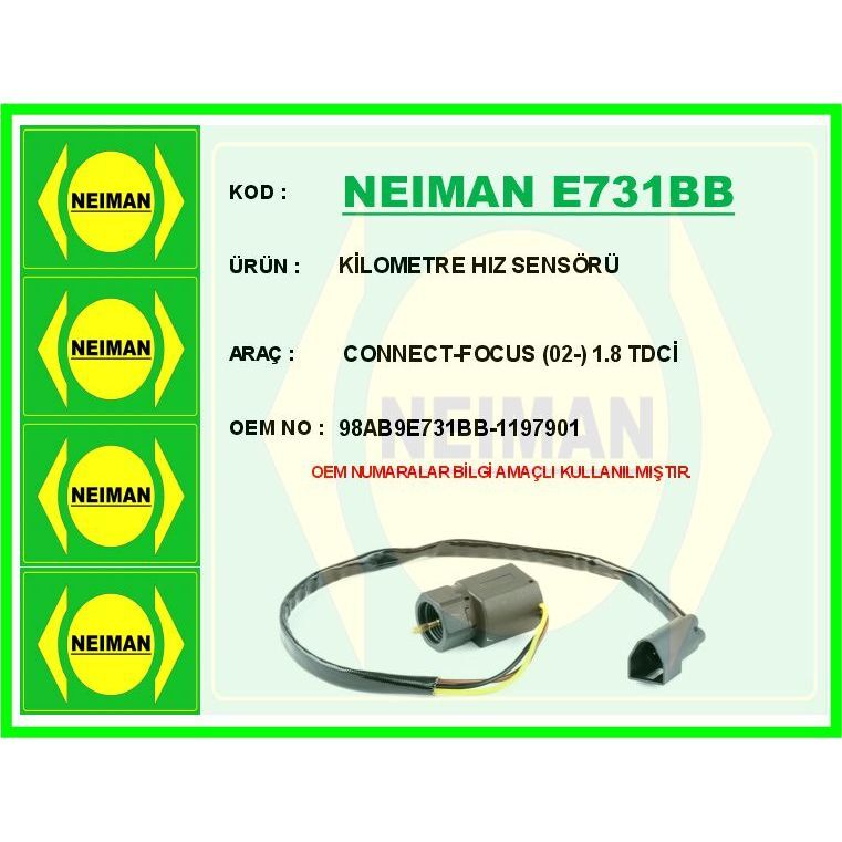 BESCHER KİLOMETRE HIZ SENSÖRÜ CONNECT-FOCUS 02- 1.8 TDCİ (1197901)