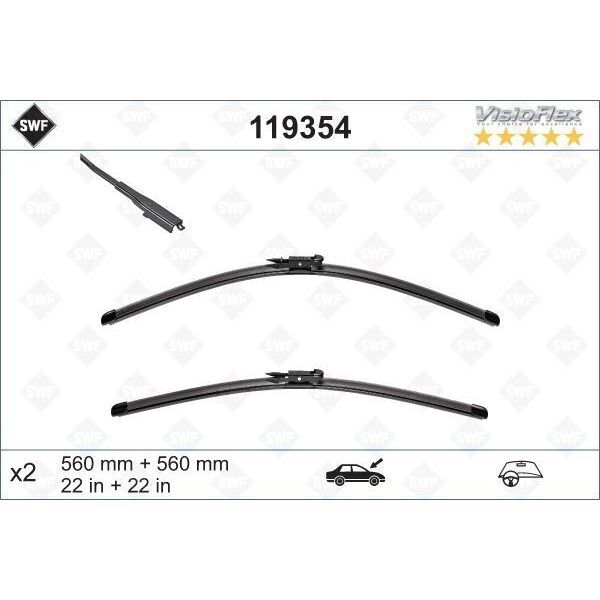 VALEO SILECEK SUPURGESI TAKIMI 560MM / 560MM MERCEDES W205 S205 R171 R172 SWF (A2058202300)