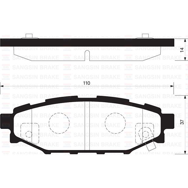 SANGSIN ARKA FREN BALATA SUBARU FORESTER 2.0L EJ20 SH BENZINLI 08-13 / IMPREZA 1.5L EJ15 AWD GE3 06- / OUTBACK 2.0L 2.5L 03- / LEGACY 2.0L EJ20 EE20Z BL 03-09 (26696AG010)
