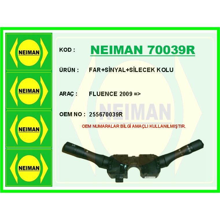 BESCHER FAR SİNYAL SİLECEK KOLU FLUENCE 2009 > (255670039R)