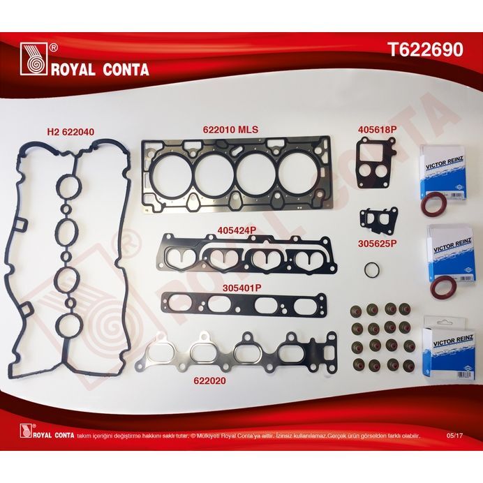 ROYAL ÜST TAKIM CONTASI KEÇELİ ASTRA G-H-VECTRA C 1.6 16V Z16XEP (1606221)