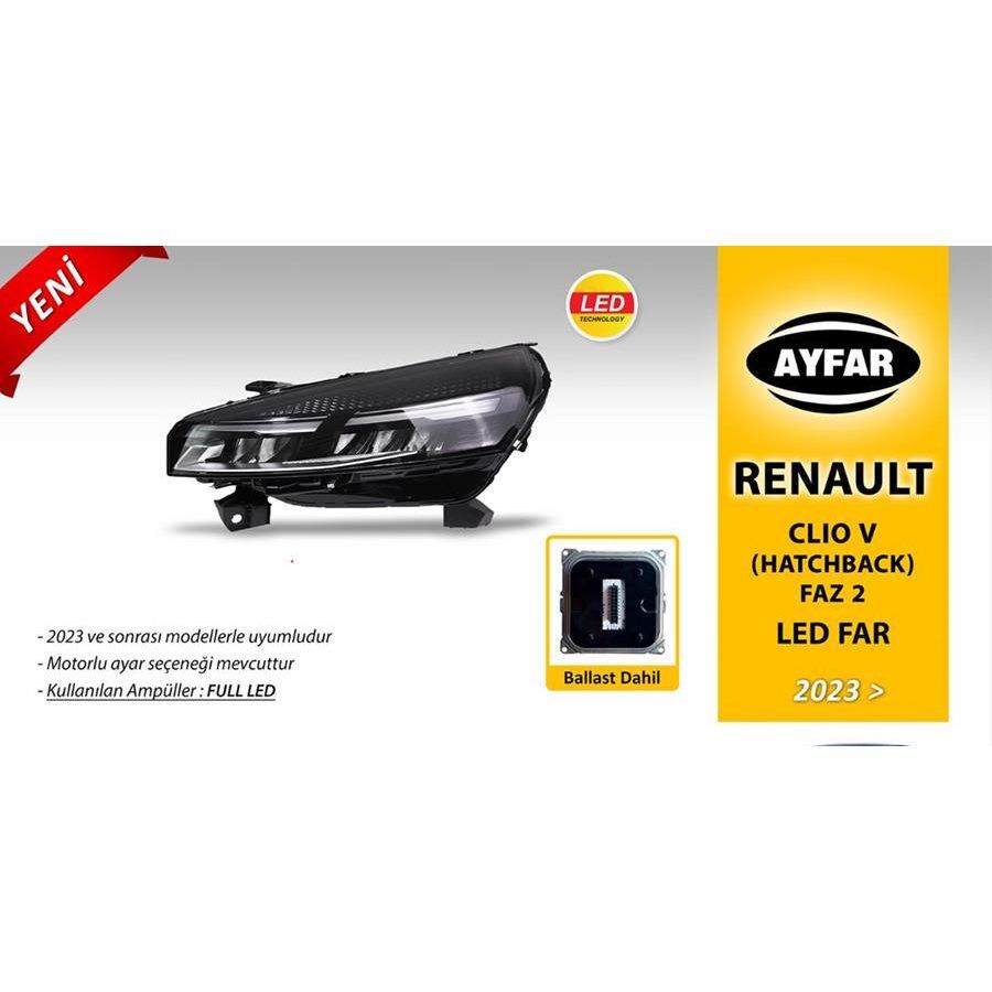 AYFAR FAR SOL RENAULT CLIO V 23> MAKYAJLI FAZ2 BALLAST BEYİN DAHİL (260600149R)