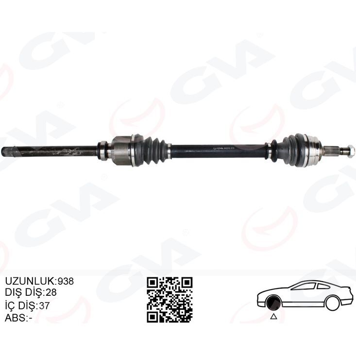 GVA KOMPLE AKS ÖN SAĞ PEUGEOT P508 18> P3008 18> P5008 16> CITROEN C4 18> C5 AIRCROSS 18> 1.2-1.5-1.6 BL UEHDI-PURETECH-THP OPEL GRANDLAND 1.2-1.5-1.6 OTOMATİK 28X37X938 (1617300580)