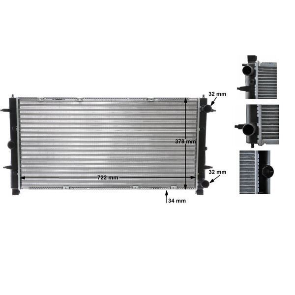 MAHLE RADYATÖR TRANSPORTER T4 2.4-2.5 TDI AC KLİMASIZ MEK OTOM 719X346X34 (701121253D)