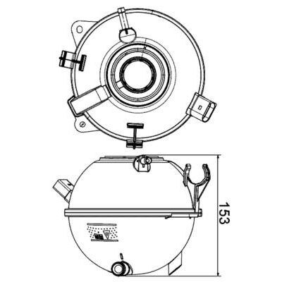 MAHLE GENLEŞME KAVONOZU CADDY III-GOLF V-VI-PLUS-JETTA III-IV-PASSAT-SCIROCCO-SHARAN TIGUAN-TOURAN-A3-Q3 (1K0121407)