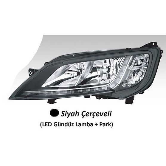 AYFAR FAR MOTORLU SOL - SİYAH ÇERÇEVELİ LED BALLAST HARİÇ DUCATO MAXI -P.BOXER - C.JUMPER 14 (46862295)