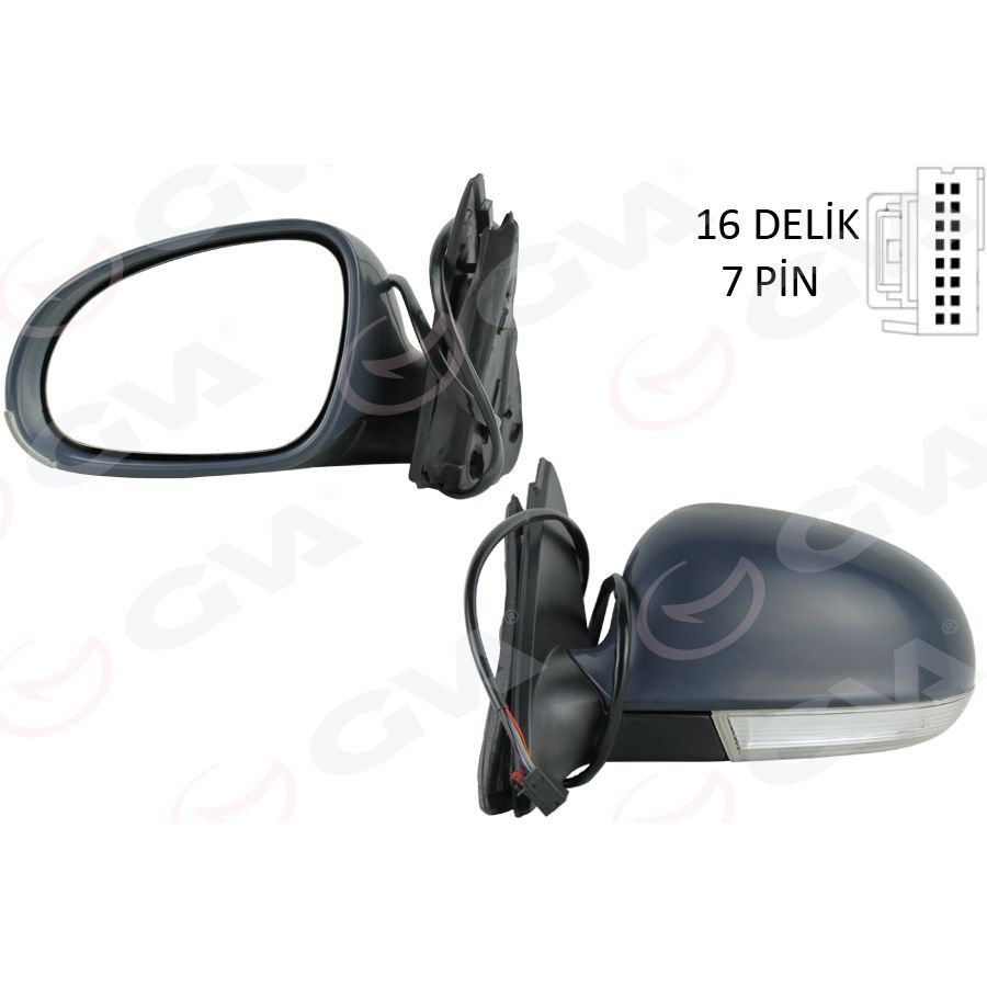 GVA DIŞ DİKİZ AYNASI SOL ELEKTRİKLİ ISITMALI SİNYALLİ HAFIZALI ASTARLI ASFERİK VW GOLF 20 >