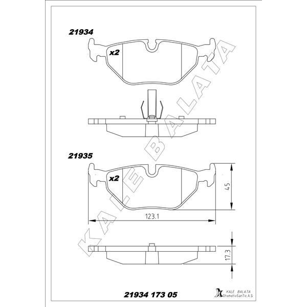 KALE BALATA FREN BALATASI ARKA BMW E30 E36 E46 E85 E86 (34216778168)