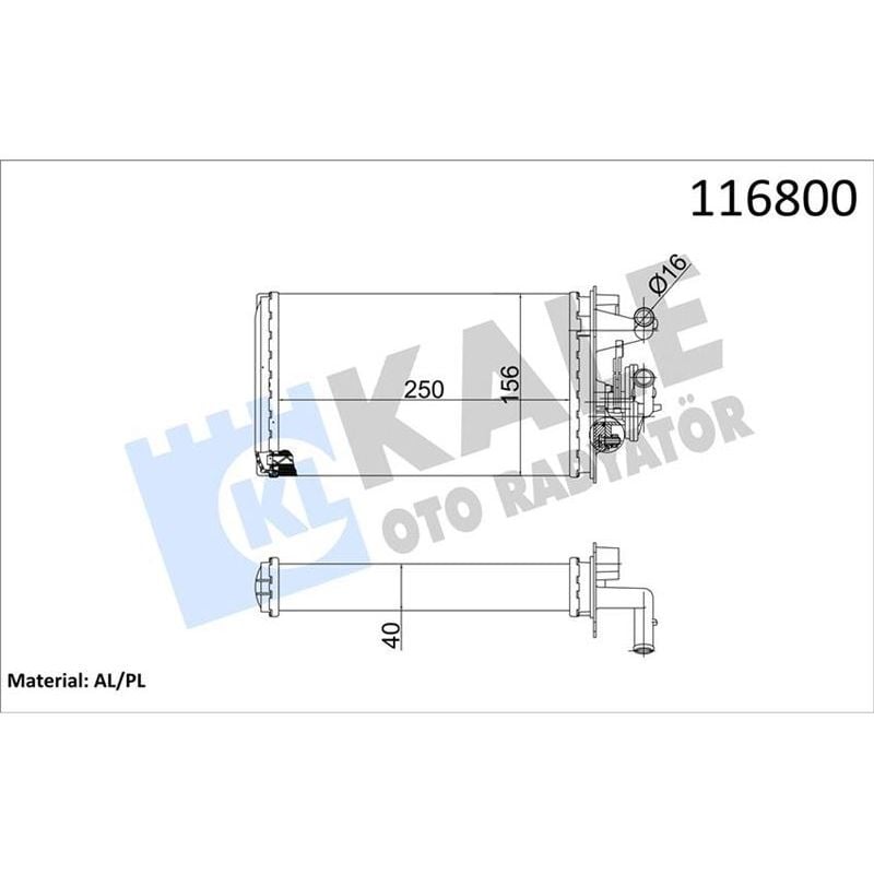 KALE RADYATOR KALORİFER RADYATÖRÜ TMPR 1.6-2.0 MUSLUKSUZ 2 SIRA AL PL SİSTEM (40572017)