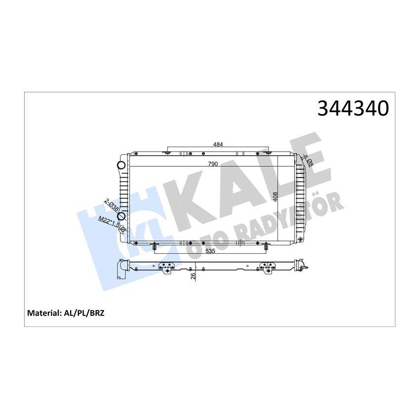KALE RADYATOR RADYATÖR BOXER-DUCATO-JUMPER 97-02 1.9D-2.5D-2.8HDI AC MEK 790X415X34 (1311003080)