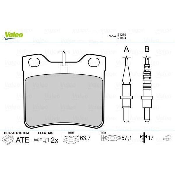 VALEO FREN BALATASI ARKA MERCEDES W638 B901 B902 . PEUGEOT 406 605 (4251.93)