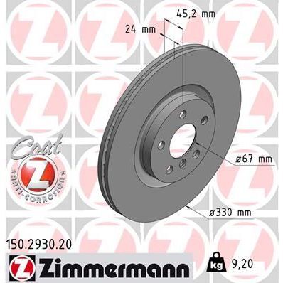 ZIMMERMANN FREN DISKI ON BMW F40 F70 F44 F45 F46 F74 U06 F48 U11 F39 U10 . MINI F60 U25 F65 (34106891080)