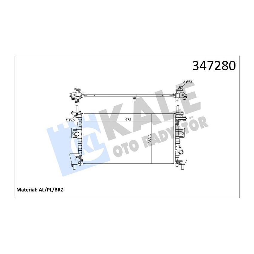 KALE RADYATOR MOTOR SU RADYATORU FOCUS III C MAX 11>1.6TI VCT 1.6 ZETEC EFI AL PL BRZ (1705805)