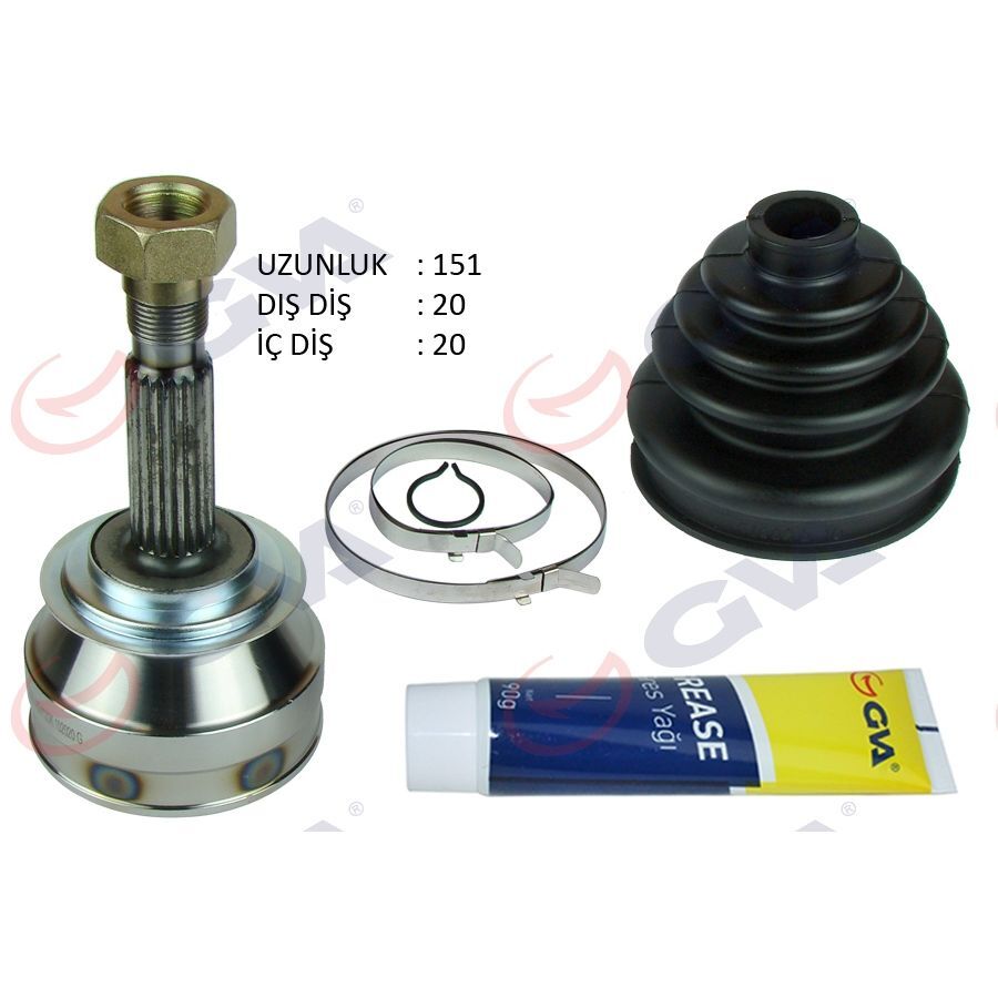 GVA AKS KAFASI DIŞ ÖN FIAT UNO 70 1.4I 94-00 20X20X43.1 151MM (5944689)