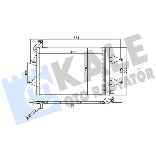 KALE RADYATOR KLİMA KONDENSERİ POLO-FOX-CORDOBA-IBIZA-ROOMSTER-FABIA AL/AL 515X362X16 (6Q0820411)