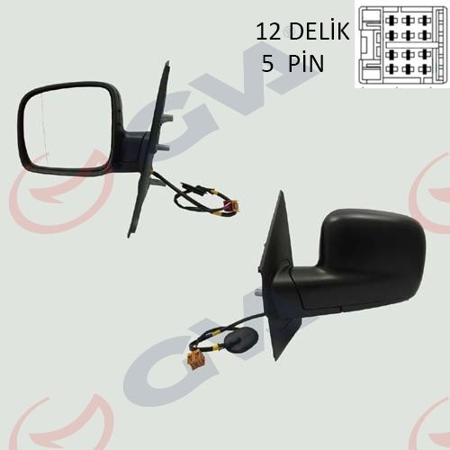 GVA DIŞ DİKİZ AYNASI SOL TRANSPORTER T5 MULTIVAN 04> ELEKTRİKLİ ISITMALI ASFERİK 5 FİŞ VM-373EHAL (7H1857507A9B9)