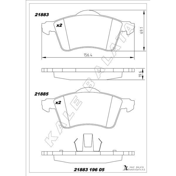 KALE BALATA ÖN BALATA TRANSPORTER T4 90-4.03 0986TB2038 (7D0698151)