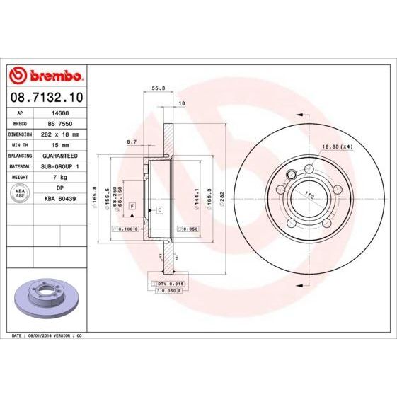 BREMBO ÖN FREN DİSKİ. TRANSPORTER 2.4-2.5 (701615301G)